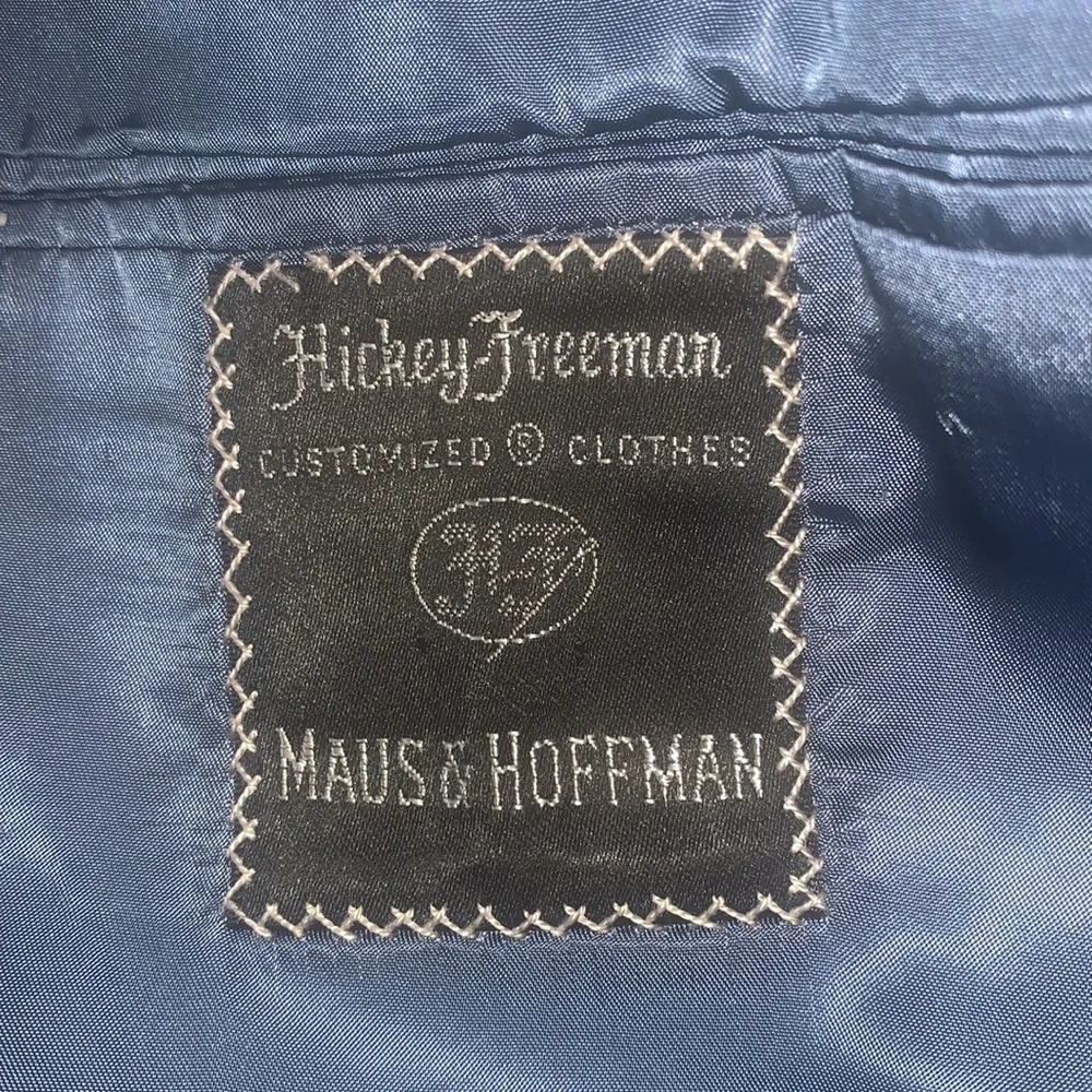 Hickey Freeman Two Button Houndstooth Sport Coat